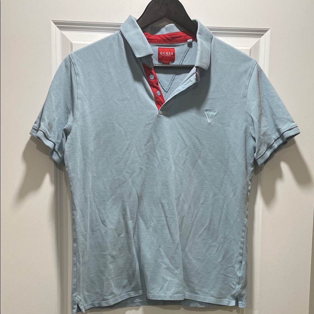 GUESS Sky Blue Men's Polo Shirt